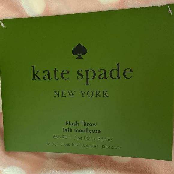 kate spade Pink and White Plush Throw - Picture 7 of 7